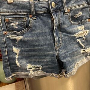 American Eagle High Rise Shorties Jean Shorts Ladies Size 4 Spring Break Beach